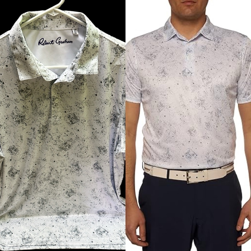 Robert Graham White Polo Shirt With Elegant Pattern